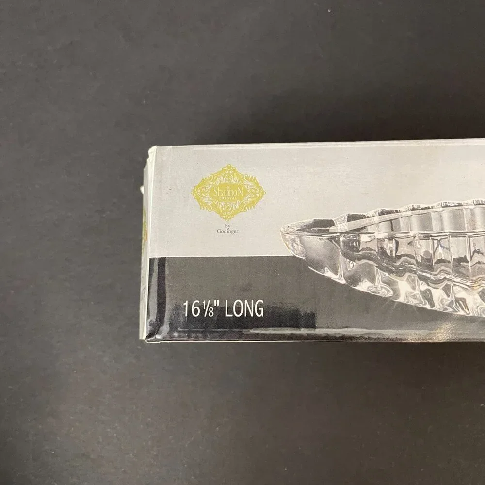 Shannon by Godinger Harmony Crystal Olive Tray 16 1/8